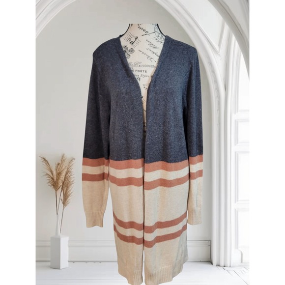 Doe Rae Cardigan 100% Angora Colorblock L Women's - Picture 2 of 9